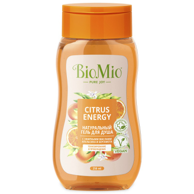 BioMio Натуральный гель для душа Bio Shower Gel с эфирными маслами апельсина и бергамота, 250 мл_1