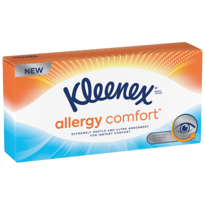 Kleenex Салфетки бумажные Allergy Comfort в коробке, 56 шт