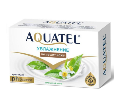 Aquatel Крем-мыло твердое зеленый чай матча, 90 гр