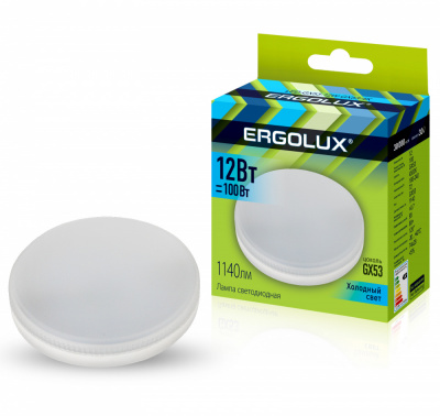 Ergolux Светодиодная лампа LED-GX53-12W-GX53-4K