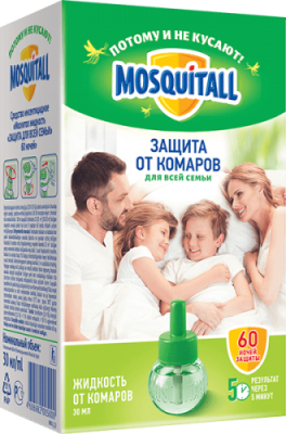 Mosquitall Жидкость от комаров 60 ночей Защита для всей семьи, 30 мл