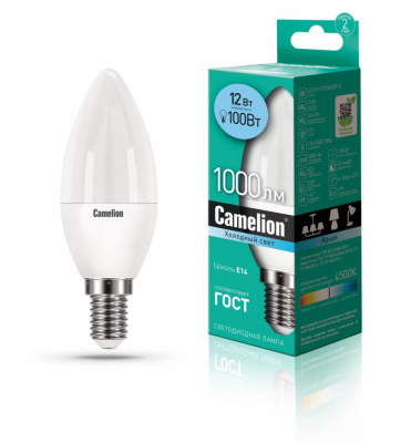 Camelion Светодиодная лампа LED12-C35-845-E14
