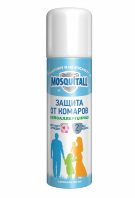 Mosquitall Аэрозоль-репеллент Гипоаллергенная защита от комаров, 150 мл