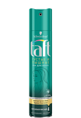 Taft Лак для волос Густые и Пышные 4 Сверхсильная Фиксация, 225 мл