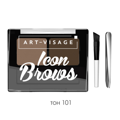 Art-Visage Двойные тени для бровей Icon Brows тон 101 Шатен