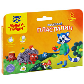 Пластилин "Енот в лесу" 06цветов,90г,восковой,со стеком,картон с европ.ВП 11055