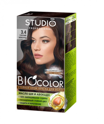 Studio Professional Стойкая крем-краска для волос Biocolor тон 3,4 Горячий шоколад