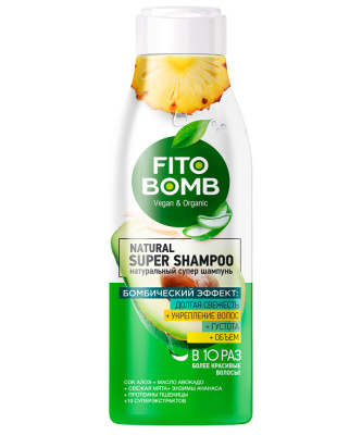 Fito Bomb Супер шампунь Долгая свежесть+Укрепление волос+Густота+Объем, 250 мл