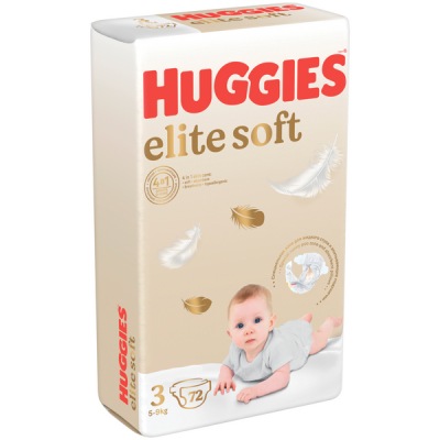 Huggies Подгузники Elite Soft размер 3 (5-9 кг), 72 шт