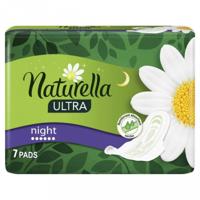 Naturella Прокладки гигиенические Camomile Ultra Night с крылышками, 7 шт