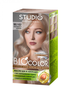 Studio Professional Стойкая крем-краска для волос Biocolor тон 90,102 Платиновый блондин