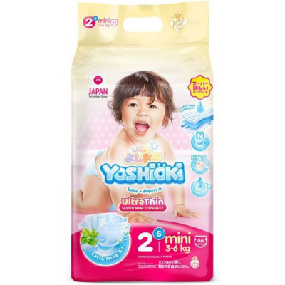 Yoshioki Ultra Thin Подгузники детские ультратонкие размер 2S (3-6 кг), 64 шт