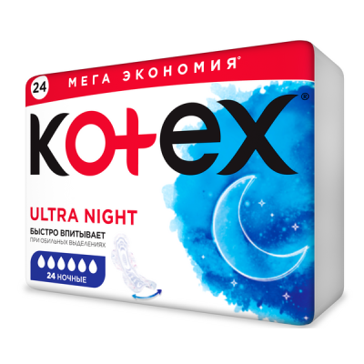 Kotex Гигиенические прокладки Ultra Night Ночные, 24 шт