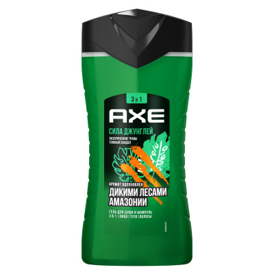 Axe Гель для душа и шампунь Сила джунглей аромат вдохновлен дикими лесами амазонии, 250 мл