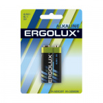 Батарейка Ergolux  Alkaline блист. 1 шт.  6LR61 BL-1,  "КРОНА", 9В, Цена за 1 шт.(12)