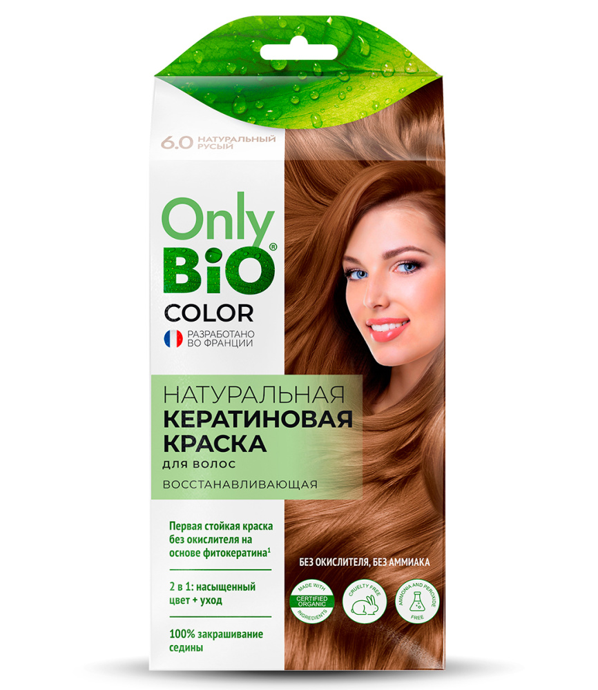 Натуральная кератиновая краска д/волос Only Bio Color Тон 6.0 Натуральный  русый 50мл