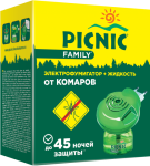 Пикник Family электрофумигатор + жидкость от комаров 30-45 ночей