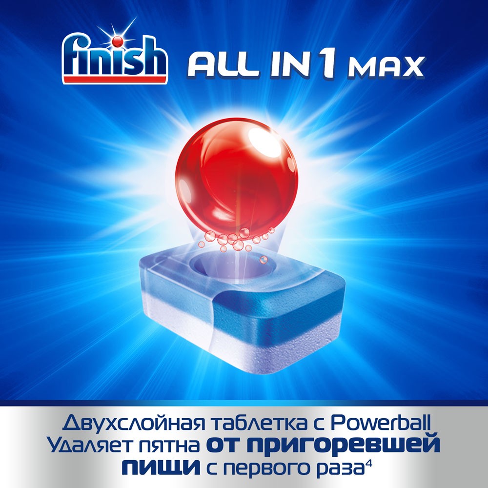 Finish All in 1 Max Таблетки бесфосфатные для посудомоечных машин, 25 шт  (Бенкизер)