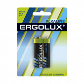 Батарейка Ergolux  Alkaline блист. 1 шт.  6LR61 BL-1,  "КРОНА", 9В, Цена за 1 шт.(12)