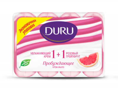 Duru 1+1 Крем-мыло пробуждающее Грейпфрут, 4 х 80 гр