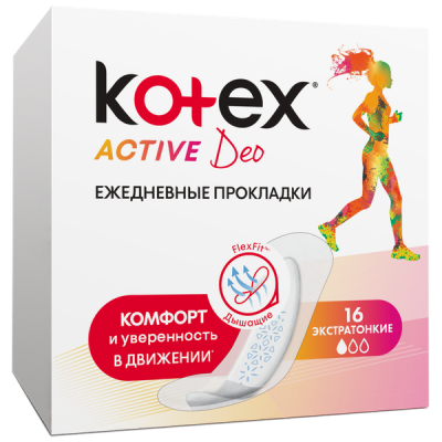 Kotex Ежедневные прокладки Active Deo, 16 шт_1