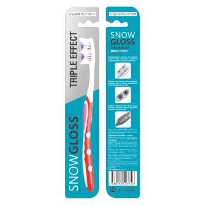 Snow Gloss Зубная щётка Triple Effect средней жёсткости