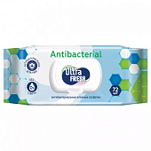 Ultra Fresh Antibacterial Влажные салфетки 72 шт с клапаном (12шт/ящ) с клапаном