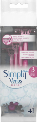 Gillette Simply Venus 3 Basic Станки одноразовые, 4 шт