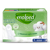 Прокладки MOLPED Антибактериальные 7шт.НОЧНЫЕ PURE&SOFT