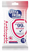 Ultra Fresh Premium Влажные салфетки 15 шт Antiseptic с ХЛОРГЕКСИДИНОМ
