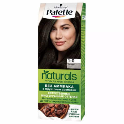 Palette Naturals Крем-краска для волос тон 1-0 Черный