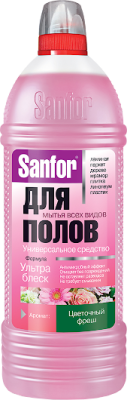 Sanfor Средство для мытья полов Ультра блеск Цветочный фреш, 1000 мл