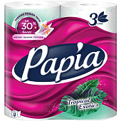 Туалетная бумага "Papia" трёхслойная, 4 шт  Тропическая Экзотика