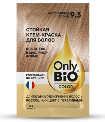 Only Bio Стойкая крем-краска для волос тон 9,3 Жемчужный блонд_1