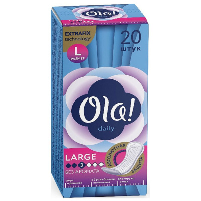 Ola! Daily Прокладки ежедневные Large без аромата, 20 шт