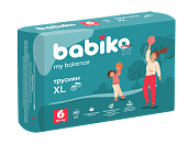 Подгузники-трусики BABIKO My balance 6 от 16кг 40шт XL