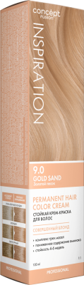 Concept Fusion Стойкая крем-краска для волос тон 9,0 Золотой песок Gold Sand