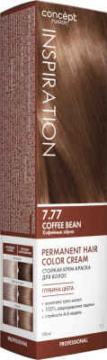 Concept Fusion Стойкая крем-краска для волос тон 7,77 Кофейные зёрна Coffee Bean