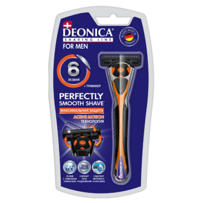 Deonica for Men Станок для бритья мужской 6 лезвий со сменной кассетой