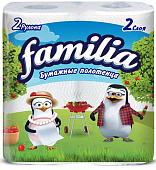Бумажные полотенца "Familia" двухслойная, 2 шт РАДУГА