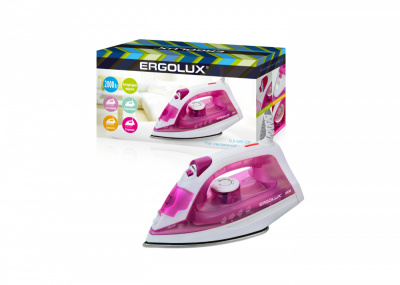 Ergolux Утюг электрический с паром ELX-SL05-C39 фиолетовый белый, 2000 Вт