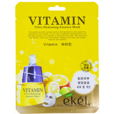E'kel Маска тканевая для лица Ultra Hydrating Essence Mask Vitamin, 25 мл