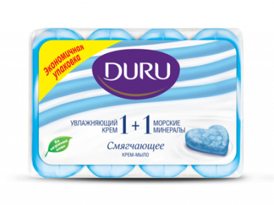 Duru 1+1 Крем-мыло Смягчающее Морские минералы, 4 х 80 гр