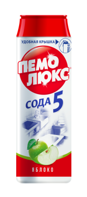 Пемолюкс Порошок чистящий Сода 5 Эффект Яблоко, 480 гр