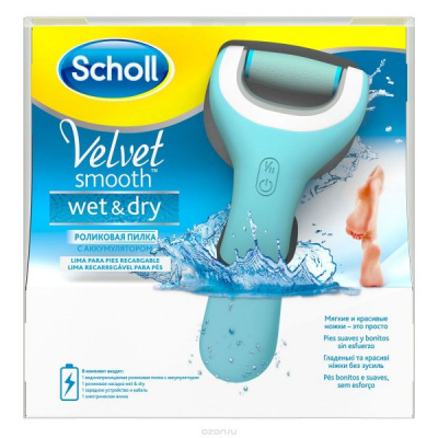 Scholl Электрическая роликовая пилка Velvet Smooth Wet&Dry, 1 шт