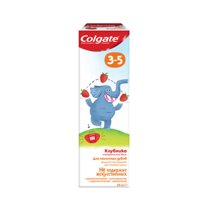 Colgate Детский набор 3-5 лет (Детская зубная паста со вкусом клубники, 60 мл + Зубная щетка Для детей 2-5 лет)_1