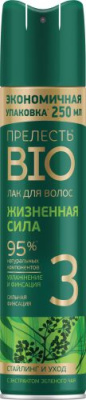 Прелесть Bio Лак для волос Жизненная сила 3 Сильная Фиксация, 250 мл
