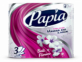 Туалетная бумага "Papia" трёхслойная, 4 шт  Bali Flower