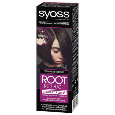 Syoss Root Retoucher Крем для волос тонирующий Эффект 7 дней тон 5,0 Тёмно-каштановый