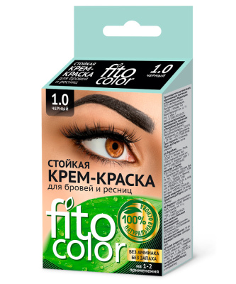 Fito Сolor Стойкая крем-краска для бровей и ресниц цвет 1,0 Черный